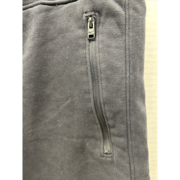 HOLLISTER Jogger Shorts Knit Black/Yellow Logo Zip Pockets Elastic Waist Mens L - Picture 4 of 9